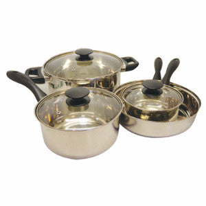 Cookware Set (7 pc Stainless Steel) - 2/case