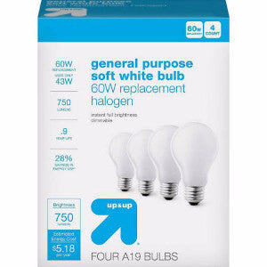 Light Bulbs (60W, 4 pk) - 10/case